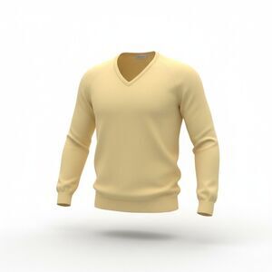 Lord Jeff Sweater V neck USA  Yellow Size L Vintage